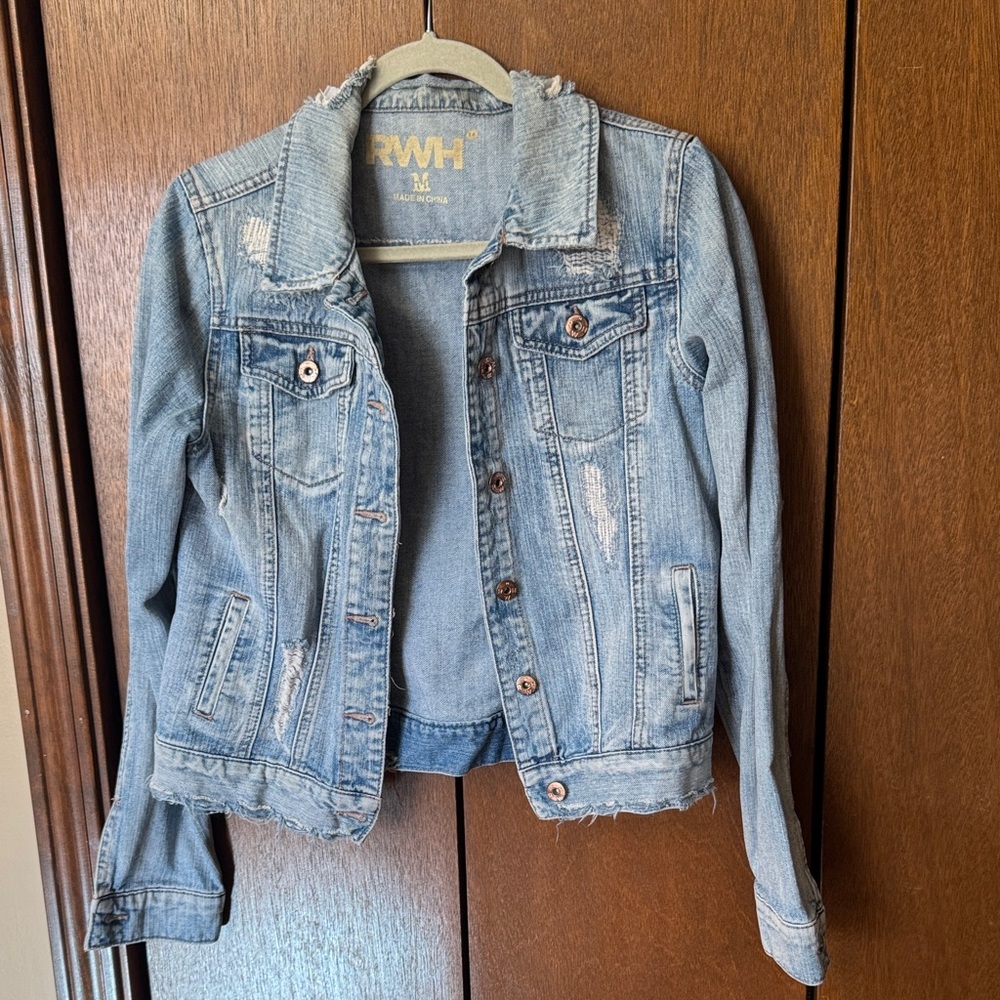 Buckle Light Blue Distressed Denim Jacket